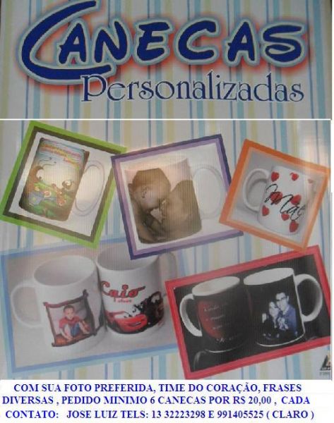 CANECAS PERSONALIZADAS, COM NOME, TIMES E FRASES